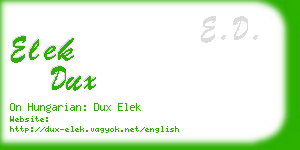 elek dux business card